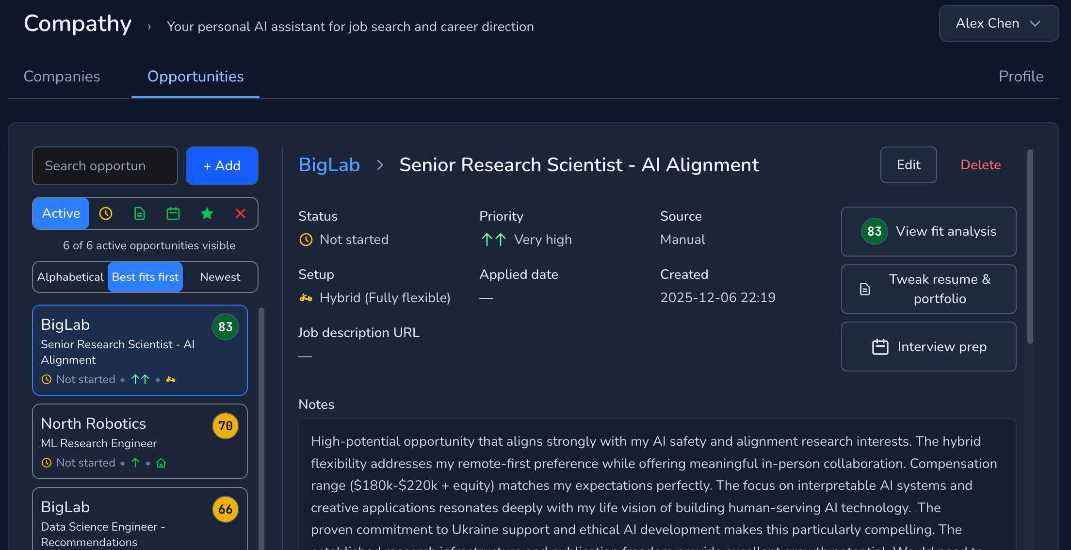 Compathy interface preview